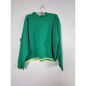 Maeve Women's Mock Neck Knit Long Sleeve Casual Pullover Sweater Green Medium